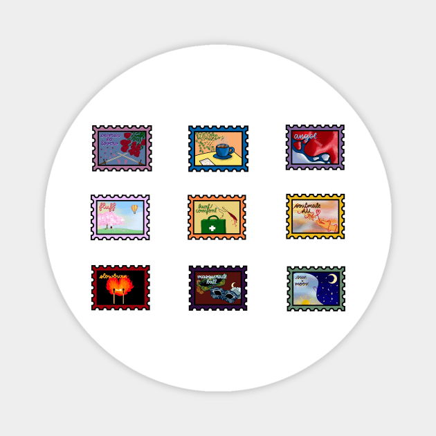 Fanfic Trope Postage Stamps Magnet by TheHermitCrab